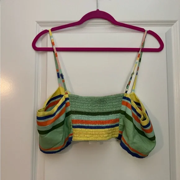 NWT By Anthropologie Linen Crop Top Size Large - Picture 6 of 9